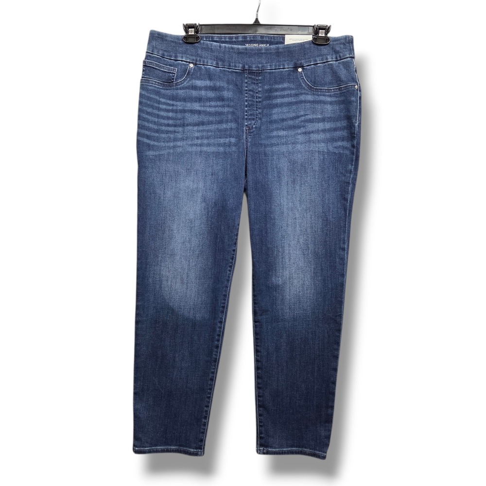 Chicos Jegging Ankle Jeans Womens 16‎ 3 Inverness Indigo Pull On High Rise